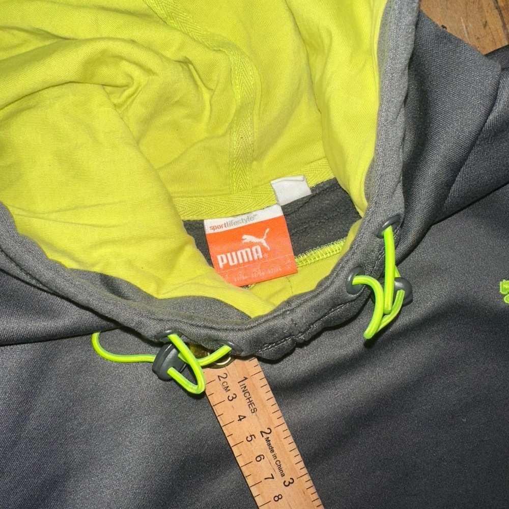 PUMA Act Hero Shield FZ Hoodie Men's Large Gray Athletic Long Sleeve Drawstring - Picture 9 of 11